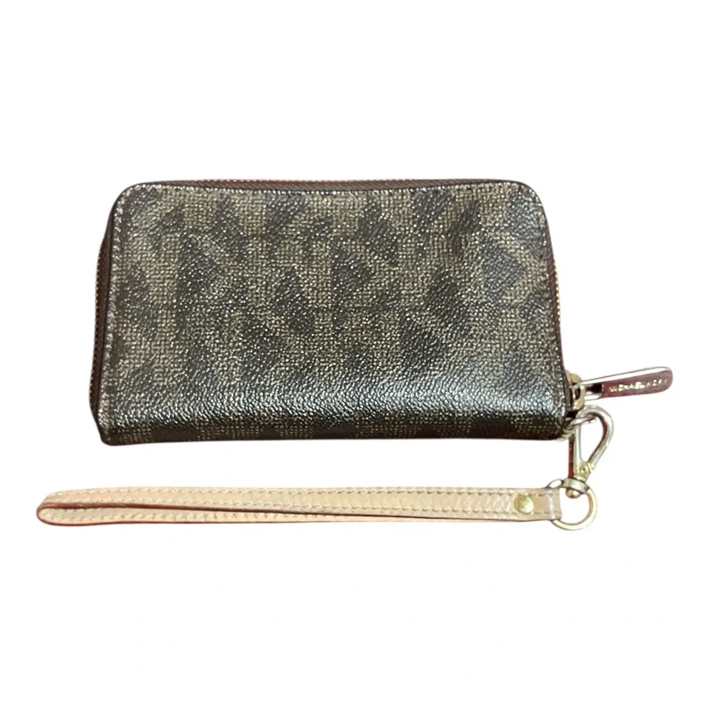 Michael Kors Brown and Gold Wristlet
